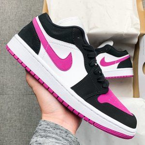 black and pink air jordans